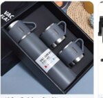 Stainless Steel Vacuum Flask With 3 Cups - Image 3