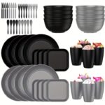 64pcs Unbreakable PP Dinnerware Set