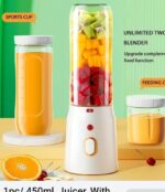 UPHUI Juicer Blender Upgraded 3-in-1 Handheld Portable Blender Baby Food Dispenser Equipped with 10 Blades and 2 Cups Fruit Juicer Baby Food Dispenser Suitable for Travel Sports Outdoor Activities