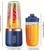 UPHUI Juicer Blender Upgraded 3-in-1 Handheld Portable Blender Baby Food Dispenser Equipped with 10 Blades and 2 Cups Fruit Juicer Baby Food Dispenser Suitable for Travel Sports Outdoor Activities - Image 2
